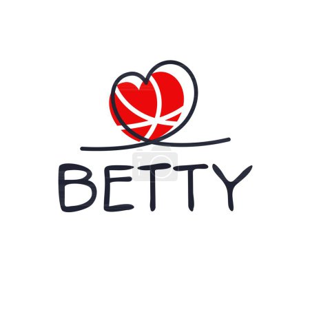 Téléchargez les illustrations : (Betty) Nom de la calligraphie, illustration vectorielle. - en licence libre de droit