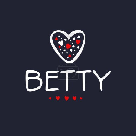 Illustration for (Betty) Calligraphy name, Vector illustration. - Royalty Free Image