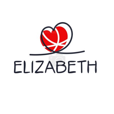 Ilustración de (Elizabeth) Nombre de caligrafía, ilustración vectorial. - Imagen libre de derechos