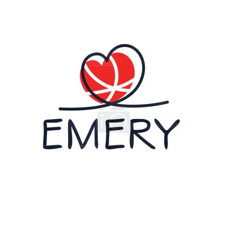 Illustration for (Emery) Calligraphy name, Vector illustration. - Royalty Free Image