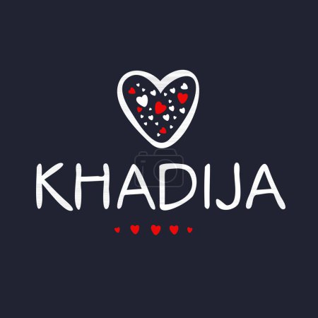 Illustration for (Khadija) Calligraphy name, Vector illustration. - Royalty Free Image