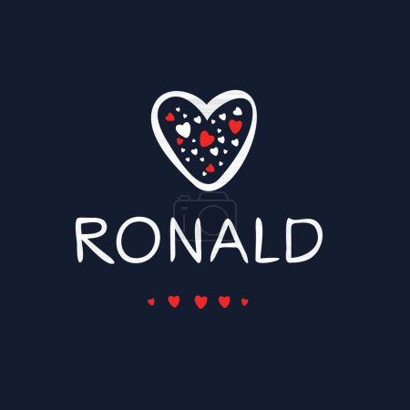 Illustration for (Ronald) Calligraphy name, Vector illustration. - Royalty Free Image