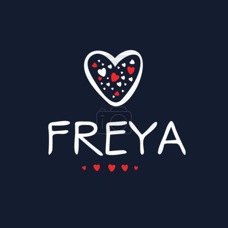 Nom créatif (Freya), Illustration vectorielle.