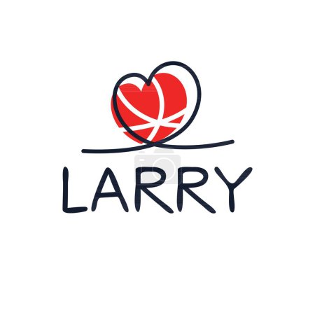 Illustration for (Larry) Calligraphy name, Vector illustration. - Royalty Free Image