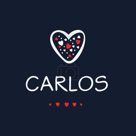 Illustration for Creative (Carlos) name, Vector illustration. - Royalty Free Image