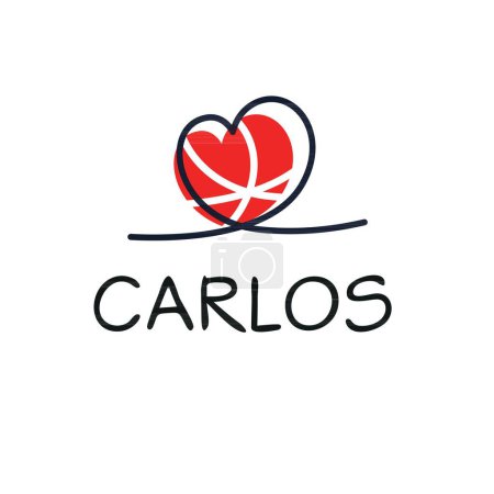 Illustration for Creative (Carlos) name, Vector illustration. - Royalty Free Image