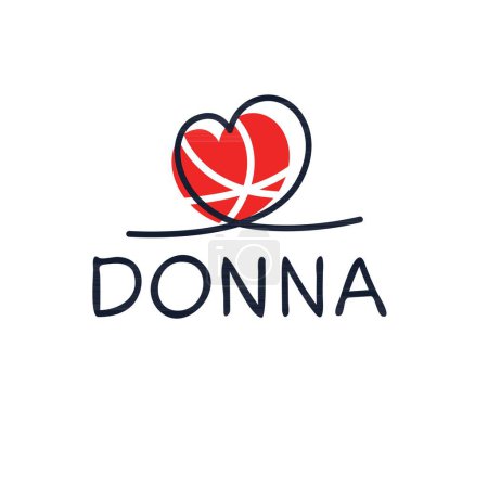 Téléchargez les illustrations : Nom créatif (Donna), Illustration vectorielle. - en licence libre de droit