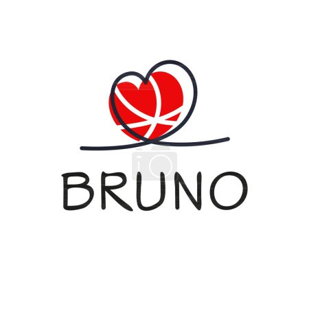 Ilustración de (Bruno) Nombre de la caligrafía, ilustración vectorial. - Imagen libre de derechos