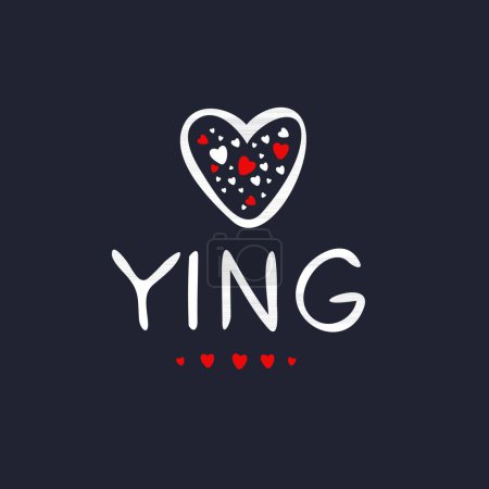 Ilustración de (Ying) Nombre de la caligrafía, ilustración vectorial. - Imagen libre de derechos