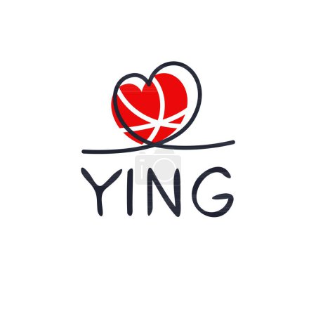 Ilustración de (Ying) Nombre de la caligrafía, ilustración vectorial. - Imagen libre de derechos