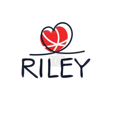 Ilustración de (Riley) Nombre de la caligrafía, ilustración vectorial. - Imagen libre de derechos