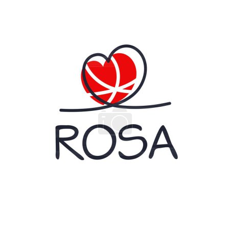 Illustration for Creative (Rosa) name, Vector illustration. - Royalty Free Image