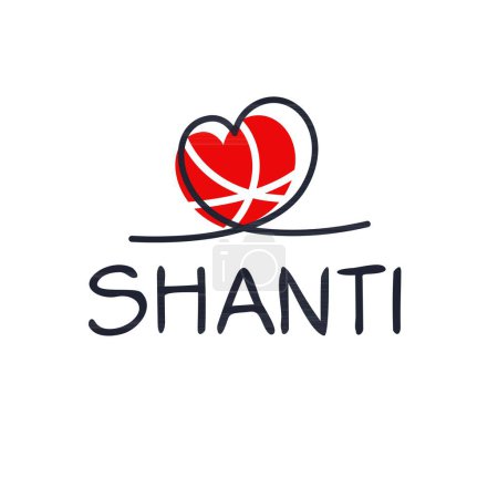 Illustration for (Shanti) name, Vector illustration. - Royalty Free Image