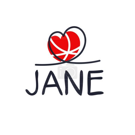 Illustration for (Jane) name, Vector illustration. - Royalty Free Image