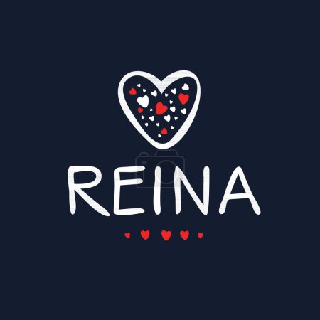 Illustration for (Reina) name, Vector illustration. - Royalty Free Image