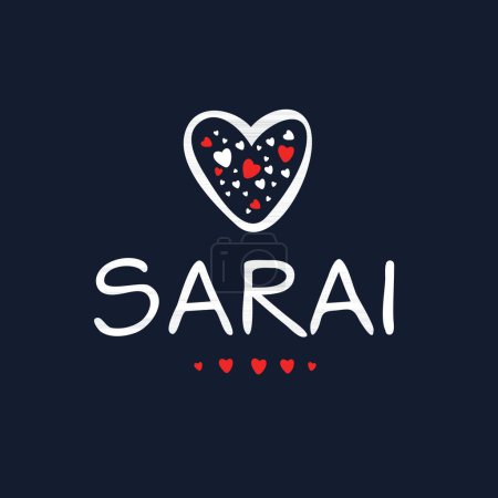 Ilustración de (Sarai) nombre, ilustración vectorial. - Imagen libre de derechos