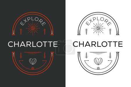 Illustration for Explore Charlotte Design, Vector illustration. - Royalty Free Image