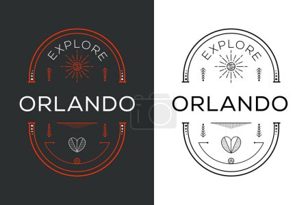 Téléchargez les illustrations : Explorer Orlando Design, Illustration vectorielle. - en licence libre de droit