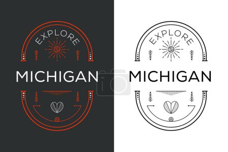 Illustration for Explore Michigan Design, Vector illustration. - Royalty Free Image