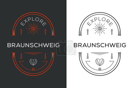 Illustration for Explore Braunschweig Design, Vector illustration. - Royalty Free Image