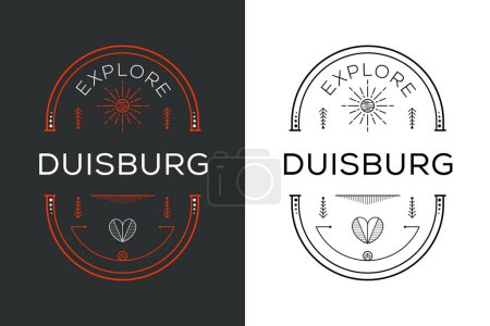 Téléchargez les illustrations : Explorer Duisburg Design, Illustration vectorielle. - en licence libre de droit