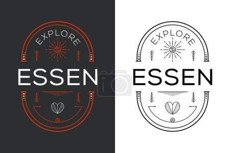 Téléchargez les illustrations : Explorer Essen Design, Illustration vectorielle. - en licence libre de droit