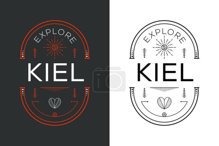 Téléchargez les illustrations : Explorer Kiel Design, Illustration vectorielle. - en licence libre de droit