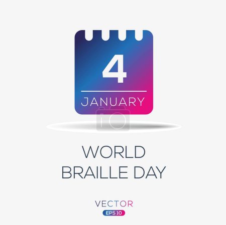 Téléchargez les illustrations : Journée mondiale du braille, le 1er janvier. - en licence libre de droit