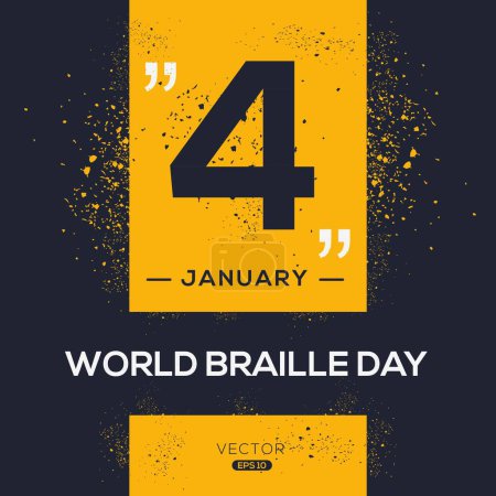 Téléchargez les illustrations : Journée mondiale du braille, le 1er janvier. - en licence libre de droit