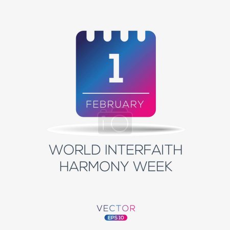 Illustration for World Interfaith Harmony Week, held in February - Royalty Free Image