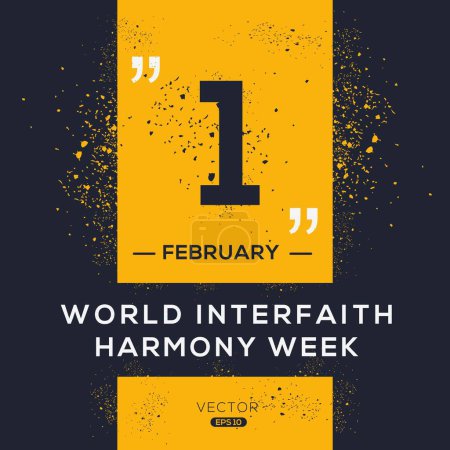 Téléchargez les illustrations : Semaine mondiale de l'harmonie interconfessionnelle, tenue en février - en licence libre de droit