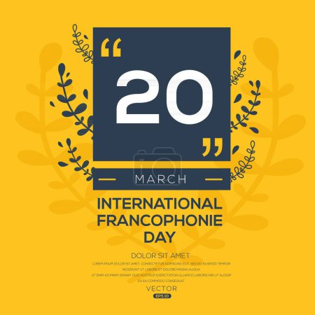 Ilustración de Día Internacional de la Francofonía, celebrado el 20 de marzo. - Imagen libre de derechos