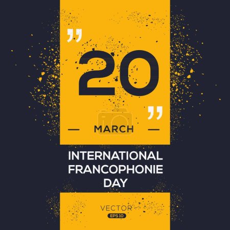 Ilustración de Día Internacional de la Francofonía, celebrado el 20 de marzo. - Imagen libre de derechos