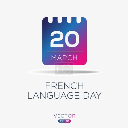 Ilustración de Día de la Lengua Francesa, 20 de marzo. - Imagen libre de derechos