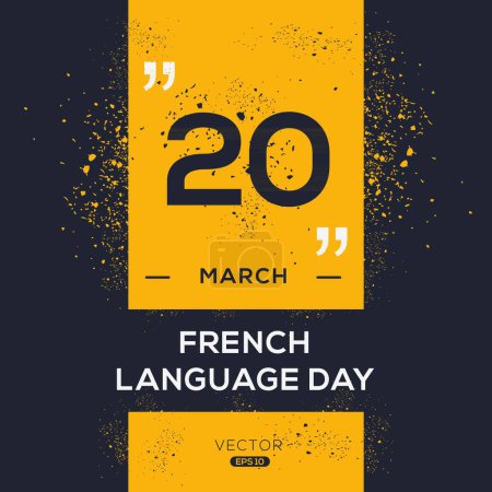 Illustration for French Language Day, held on 20 March. - Royalty Free Image