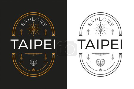 Téléchargez les illustrations : Explorer Taipei Design, Illustration vectorielle. - en licence libre de droit