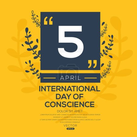 Illustration for International Day of Conscience, held on 5 April. - Royalty Free Image