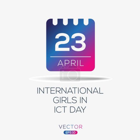Illustration for International Girls in ICT Day, held on 23 April. - Royalty Free Image