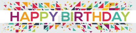 Illustration for Happy birthday text banner, vector illustration. - Royalty Free Image