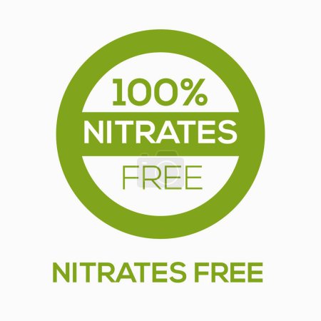 Nitrates free label sign, vector illustration.