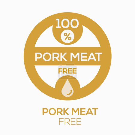 Illustration for Pork meat free label sign, vector illustration. - Royalty Free Image