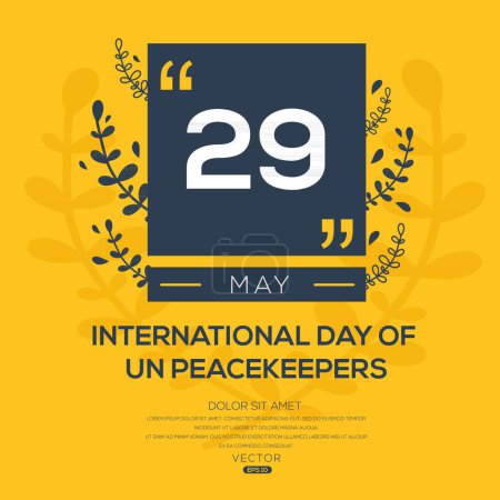 Illustration for International Day of UN Peacekeepers, held on 29 May. - Royalty Free Image