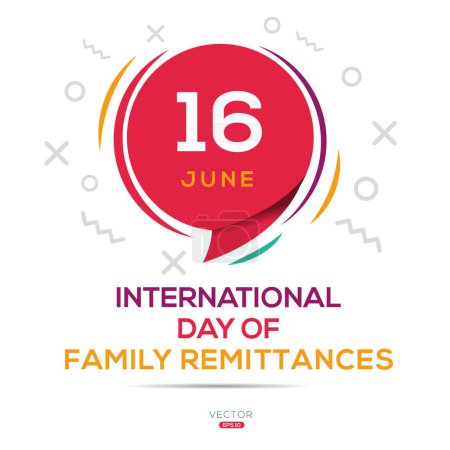 Illustration for International Day of Family Remittances, held on 16 June. - Royalty Free Image