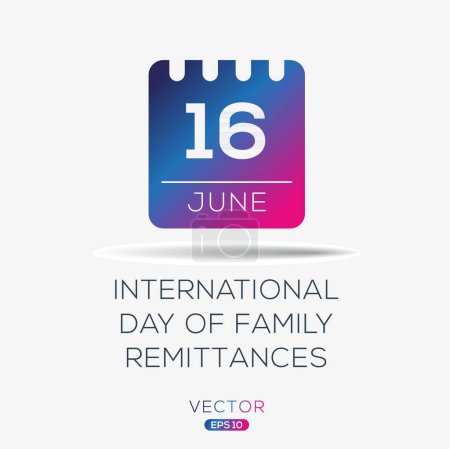Illustration for International Day of Family Remittances, held on 16 June. - Royalty Free Image