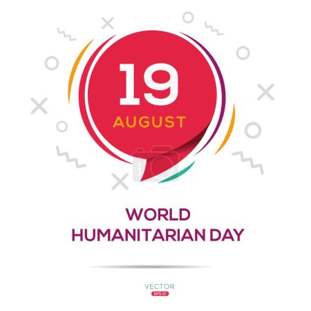 Illustration for World Humanitarian Day, held on 19 August. - Royalty Free Image