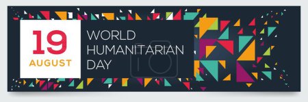 Illustration for World Humanitarian Day, held on 19 August. - Royalty Free Image