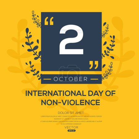 Illustration for International Day of Non-Violence, held on 2 October. - Royalty Free Image