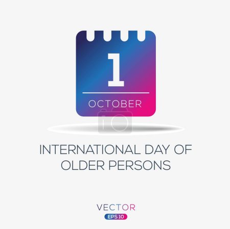 Illustration for International older persons day, held on 1 October. - Royalty Free Image