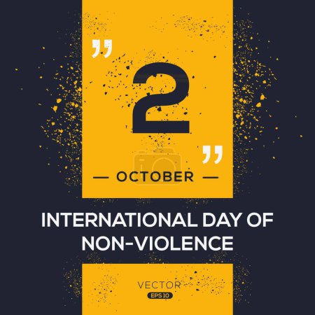 Illustration for International Day of Non-Violence, held on 2 October. - Royalty Free Image