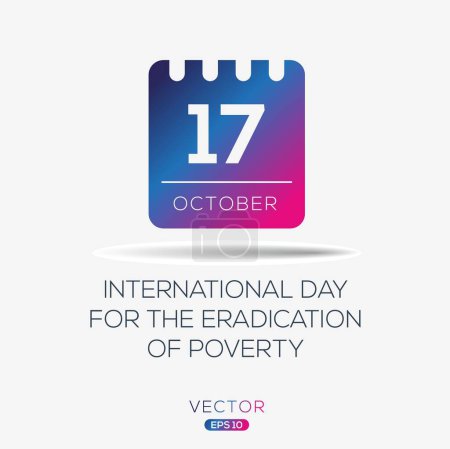 Ilustración de Día Internacional para la Erradicación de la Pobreza, celebrado el 17 de octubre. - Imagen libre de derechos